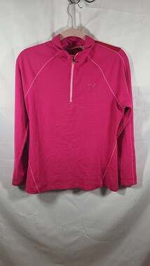 Puma Women's Sport Lifestyle Pink 1/4 Zip Pullover Sweatshirt, M